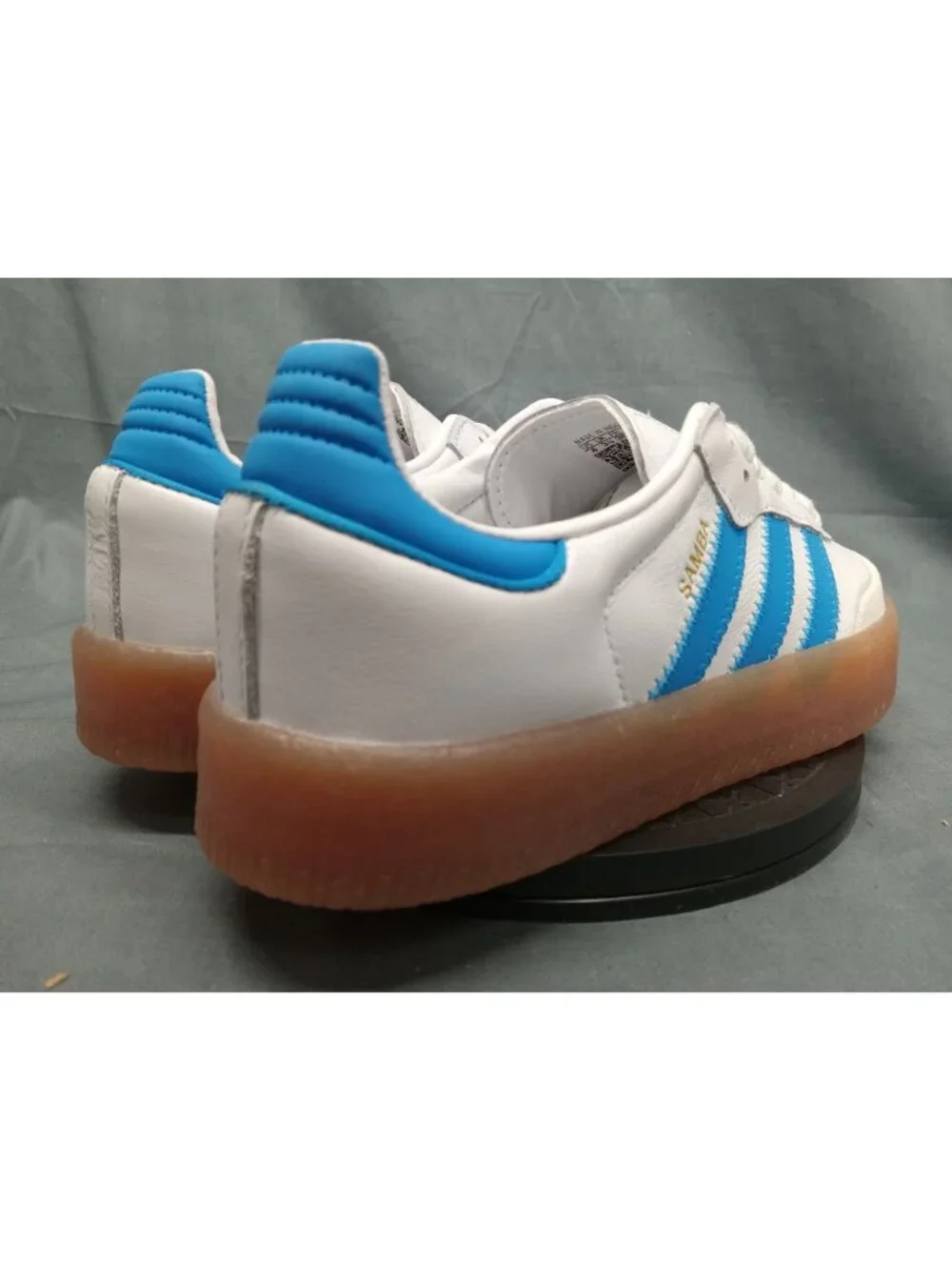 Adidas Samba OG J Sneaker JQ1236 Cloud White Bright Blue Boys Size 4 NEW NO BOX!